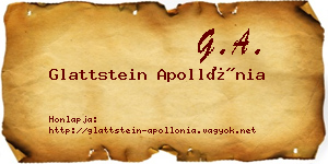 Glattstein Apollónia névjegykártya